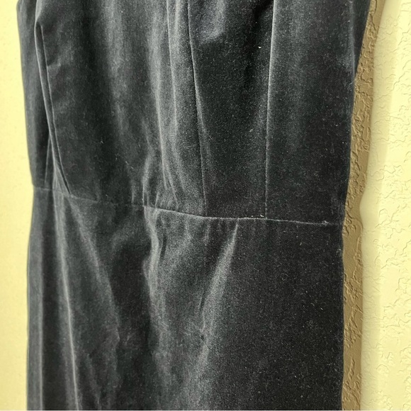 Talbots Women Velour Dress 8 Navy Blue Sheath Holiday Formal Knee Length - Picture 5 of 8
